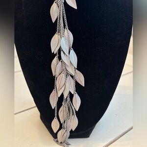 Layered Leaf Necklace Long Costume Jewelry